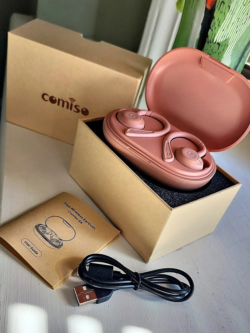 Comiso E6 Pink Wireless Earbuds NWT